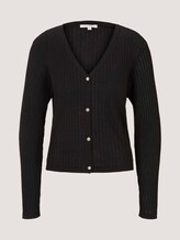 Cardigan mit Ripp-Struktur - Frauen - deep black Cardigan mit Ripp-Struktur - Frauen - deep black - 7 - TOM TAILOR Denim