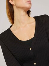 Cardigan mit Ripp-Struktur - Frauen - deep black Cardigan mit Ripp-Struktur - Frauen - deep black - 9 - TOM TAILOR Denim