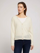Cardigan mit Ripp-Struktur - Frauen - soft creme beige Cardigan mit Ripp-Struktur - Frauen - soft creme beige - 1 - TOM TAILOR Denim