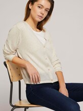 Cardigan mit Ripp-Struktur - Frauen - soft creme beige Cardigan mit Ripp-Struktur - Frauen - soft creme beige - 5 - TOM TAILOR Denim