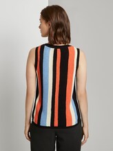Ärmelloser Strickpullover mit Streifenmuster - Frauen - multcolor vertical stripe Ärmelloser Strickpullover mit Streifenmuster - Frauen - multcolor vertical stripe - 2 - TOM TAILOR Denim
