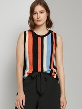 Ärmelloser Strickpullover mit Streifenmuster - Frauen - multcolor vertical stripe Ärmelloser Strickpullover mit Streifenmuster - Frauen - multcolor vertical stripe - 5 - TOM TAILOR Denim