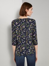 Gemusterte Bluse mit U-Boot-Ausschnitt - Frauen - blue flower print Gemusterte Bluse mit U-Boot-Ausschnitt - Frauen - blue flower print - 2 - TOM TAILOR Denim