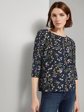 Gemusterte Bluse mit U-Boot-Ausschnitt - Frauen - blue flower print Gemusterte Bluse mit U-Boot-Ausschnitt - Frauen - blue flower print - 5 - TOM TAILOR Denim