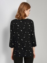 Gemusterte Bluse mit U-Boot-Ausschnitt - Frauen - black seagull print Gemusterte Bluse mit U-Boot-Ausschnitt - Frauen - black seagull print - 2 - TOM TAILOR Denim