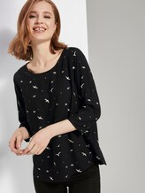 Gemusterte Bluse mit U-Boot-Ausschnitt - Frauen - black seagull print Gemusterte Bluse mit U-Boot-Ausschnitt - Frauen - black seagull print - 5 - TOM TAILOR Denim