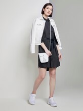Kurzes Hemdkleid mit Bindegürtel - Frauen - navy small grid Kurzes Hemdkleid mit Bindegürtel - Frauen - navy small grid - 3 - TOM TAILOR Denim