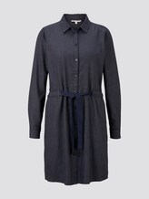 Kurzes Hemdkleid mit Bindegürtel - Frauen - navy small grid Kurzes Hemdkleid mit Bindegürtel - Frauen - navy small grid - 7 - TOM TAILOR Denim