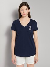 T-Shirt mit kleinem Print - Frauen - Real Navy Blue T-Shirt mit kleinem Print - Frauen - Real Navy Blue - 1 - TOM TAILOR Denim