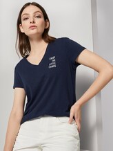 T-Shirt mit kleinem Print - Frauen - Real Navy Blue T-Shirt mit kleinem Print - Frauen - Real Navy Blue - 5 - TOM TAILOR Denim