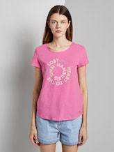 T-shirt with a letter print - Women - wild orchid pink T-shirt with a letter print - Women - wild orchid pink - 1 - TOM TAILOR Denim