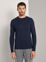 Strickpullover mit Raglanärmeln - Männer - Dark Blue Strickpullover mit Raglanärmeln - Männer - Dark Blue - 1 - TOM TAILOR