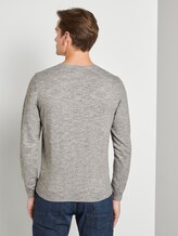Melierter Pullover - Männer - light grey white mouline Melierter Pullover - Männer - light grey white mouline - 2 - TOM TAILOR