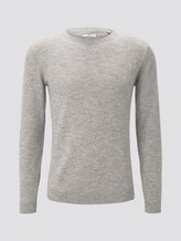 Melierter Pullover - Männer - light grey white mouline Melierter Pullover - Männer - light grey white mouline - 7 - TOM TAILOR