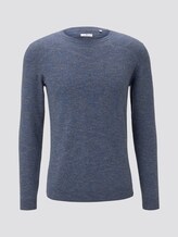 Melierter Pullover - Männer - blue navy mouline Melierter Pullover - Männer - blue navy mouline - 7 - TOM TAILOR