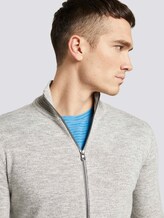 Melierte Strickjacke mit Stehkragen mit recyceltem Polyester - Männer - light grey white mouline Melierte Strickjacke mit Stehkragen mit recyceltem Polyester - Männer - light grey white mouline - 9 - TOM TAILOR