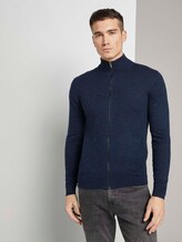mit recyceltem Polyester - Männer - navy blue mouline mit recyceltem Polyester - Männer - navy blue mouline - 1 - TOM TAILOR