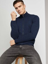 mit recyceltem Polyester - Männer - navy blue mouline mit recyceltem Polyester - Männer - navy blue mouline - 5 - TOM TAILOR