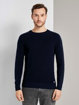 Strickpullover mit Ärmeldetail - Männer - Dark Blue Strickpullover mit Ärmeldetail - Männer - Dark Blue - 1 - TOM TAILOR