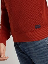 Knitted pullover with sleeve details - Men - Ginger Orange Knitted pullover with sleeve details - Men - Ginger Orange - 9 - TOM TAILOR