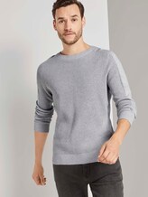 Strickpullover mit Ärmeldetail - Männer - Light Stone Grey Melange Strickpullover mit Ärmeldetail - Männer - Light Stone Grey Melange - 5 - TOM TAILOR