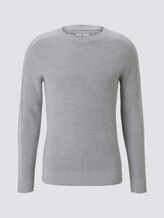 Strickpullover mit Ärmeldetail - Männer - Light Stone Grey Melange Strickpullover mit Ärmeldetail - Männer - Light Stone Grey Melange - 7 - TOM TAILOR