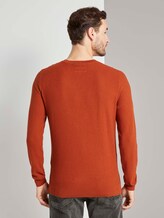Fein strukturierter Pullover - Männer - Ginger Orange Fein strukturierter Pullover - Männer - Ginger Orange - 2 - TOM TAILOR
