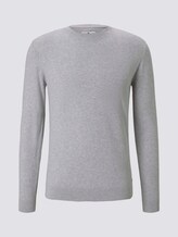 Fein strukturierter Pullover - Männer - Light Stone Grey Melange Fein strukturierter Pullover - Männer - Light Stone Grey Melange - 7 - TOM TAILOR