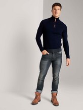 Melierter Troyer Pullover - Männer - Sky Captain Blue Melierter Troyer Pullover - Männer - Sky Captain Blue - 3 - TOM TAILOR