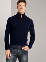 Melierter Troyer Pullover - Männer - Sky Captain Blue Melierter Troyer Pullover - Männer - Sky Captain Blue - 5 - TOM TAILOR