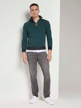 Melierter Troyer Pullover - Männer - Stroke Green Melierter Troyer Pullover - Männer - Stroke Green - 3 - TOM TAILOR