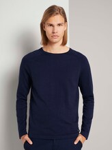 Melierter Strickpullover - Männer - Sky Captain Blue Non-Solid Melierter Strickpullover - Männer - Sky Captain Blue Non-Solid - 1 - TOM TAILOR Denim