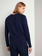Melierter Strickpullover - Männer - Sky Captain Blue Non-Solid Melierter Strickpullover - Männer - Sky Captain Blue Non-Solid - 2 - TOM TAILOR Denim