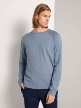 Melierter Strickpullover - Männer - soft light blue melange Melierter Strickpullover - Männer - soft light blue melange - 1 - TOM TAILOR Denim