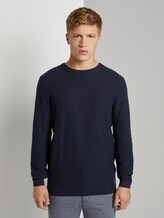Strukturierter Strickpullover - Männer - Sky Captain Blue Strukturierter Strickpullover - Männer - Sky Captain Blue - 1 - TOM TAILOR Denim