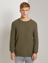 Strukturierter Strickpullover - Männer - Dry Greyish Olive Strukturierter Strickpullover - Männer - Dry Greyish Olive - 1 - TOM TAILOR Denim