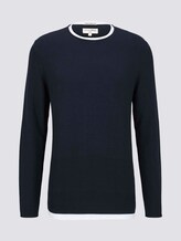 Strukturierter Pullover mit Underlayer - Männer - Sky Captain Blue Strukturierter Pullover mit Underlayer - Männer - Sky Captain Blue - 7 - TOM TAILOR Denim
