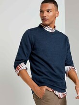 Melierter Pullover mit Ripp-Details - Männer - navy tonal space dye Melierter Pullover mit Ripp-Details - Männer - navy tonal space dye - 5 - TOM TAILOR Denim