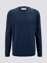 Melierter Pullover mit Ripp-Details - Männer - navy tonal space dye Melierter Pullover mit Ripp-Details - Männer - navy tonal space dye - 7 - TOM TAILOR Denim