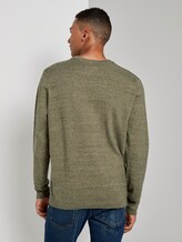 Melierter Pullover mit Ripp-Details - Männer - olive tonal space dye Melierter Pullover mit Ripp-Details - Männer - olive tonal space dye - 2 - TOM TAILOR Denim