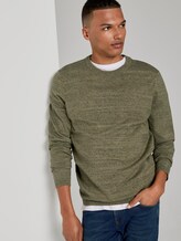 Melierter Pullover mit Ripp-Details - Männer - olive tonal space dye Melierter Pullover mit Ripp-Details - Männer - olive tonal space dye - 5 - TOM TAILOR Denim