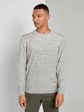 Melierter Pullover mit Ripp-Details - Männer - grey white space dye Melierter Pullover mit Ripp-Details - Männer - grey white space dye - 1 - TOM TAILOR Denim