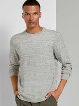 Melierter Pullover mit Ripp-Details - Männer - grey white space dye Melierter Pullover mit Ripp-Details - Männer - grey white space dye - 5 - TOM TAILOR Denim