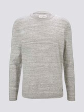 Melierter Pullover mit Ripp-Details - Männer - grey white space dye Melierter Pullover mit Ripp-Details - Männer - grey white space dye - 7 - TOM TAILOR Denim