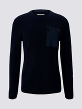 Strickpullover mit Brusttasche - Männer - Sky Captain Blue Strickpullover mit Brusttasche - Männer - Sky Captain Blue - 7 - TOM TAILOR Denim