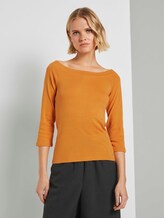 Schulterfreies Carmen Shirt - Frauen - orange yellow Schulterfreies Carmen Shirt - Frauen - orange yellow - 1 - TOM TAILOR Denim