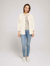Gestreiftes T-Shirt mit kurzem Stehkragen - Frauen - creme blue yellow stripe Gestreiftes T-Shirt mit kurzem Stehkragen - Frauen - creme blue yellow stripe - 3 - TOM TAILOR Denim