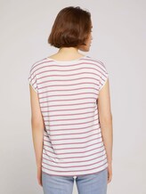 Gestreiftes T-Shirt im Loose-Fit - Frauen - rose white stripe Gestreiftes T-Shirt im Loose-Fit - Frauen - rose white stripe - 2 - TOM TAILOR Denim