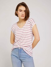 Gestreiftes T-Shirt im Loose-Fit - Frauen - rose white stripe Gestreiftes T-Shirt im Loose-Fit - Frauen - rose white stripe - 5 - TOM TAILOR Denim