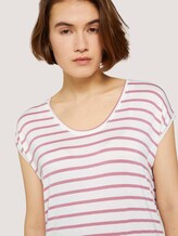 Gestreiftes T-Shirt im Loose-Fit - Frauen - rose white stripe Gestreiftes T-Shirt im Loose-Fit - Frauen - rose white stripe - 9 - TOM TAILOR Denim